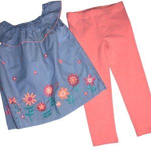 2T/3T girls 2 piece Custom Set Pants and Shirt